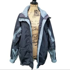 Columbia Fire Ridge Jacket Size M Black Gray Zip Outer Shell Women's Medium